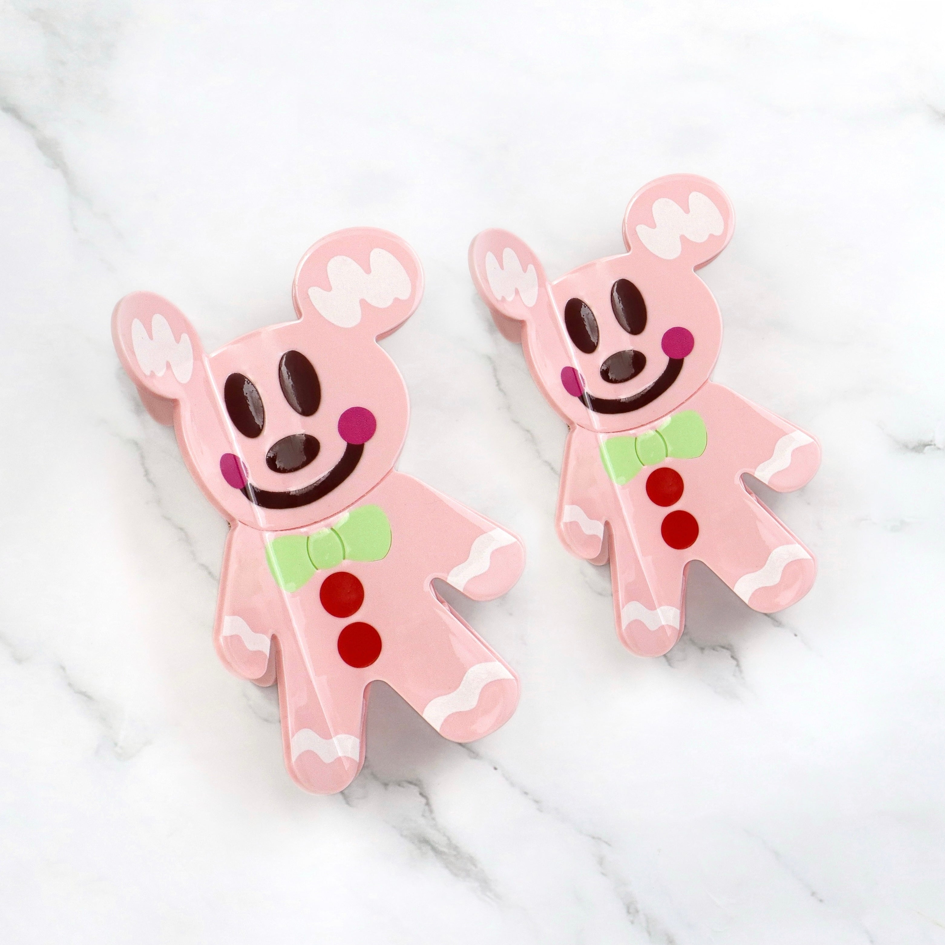 Claw Clip ~ Christmas ~  Magical Mr. Gingerbread PINK