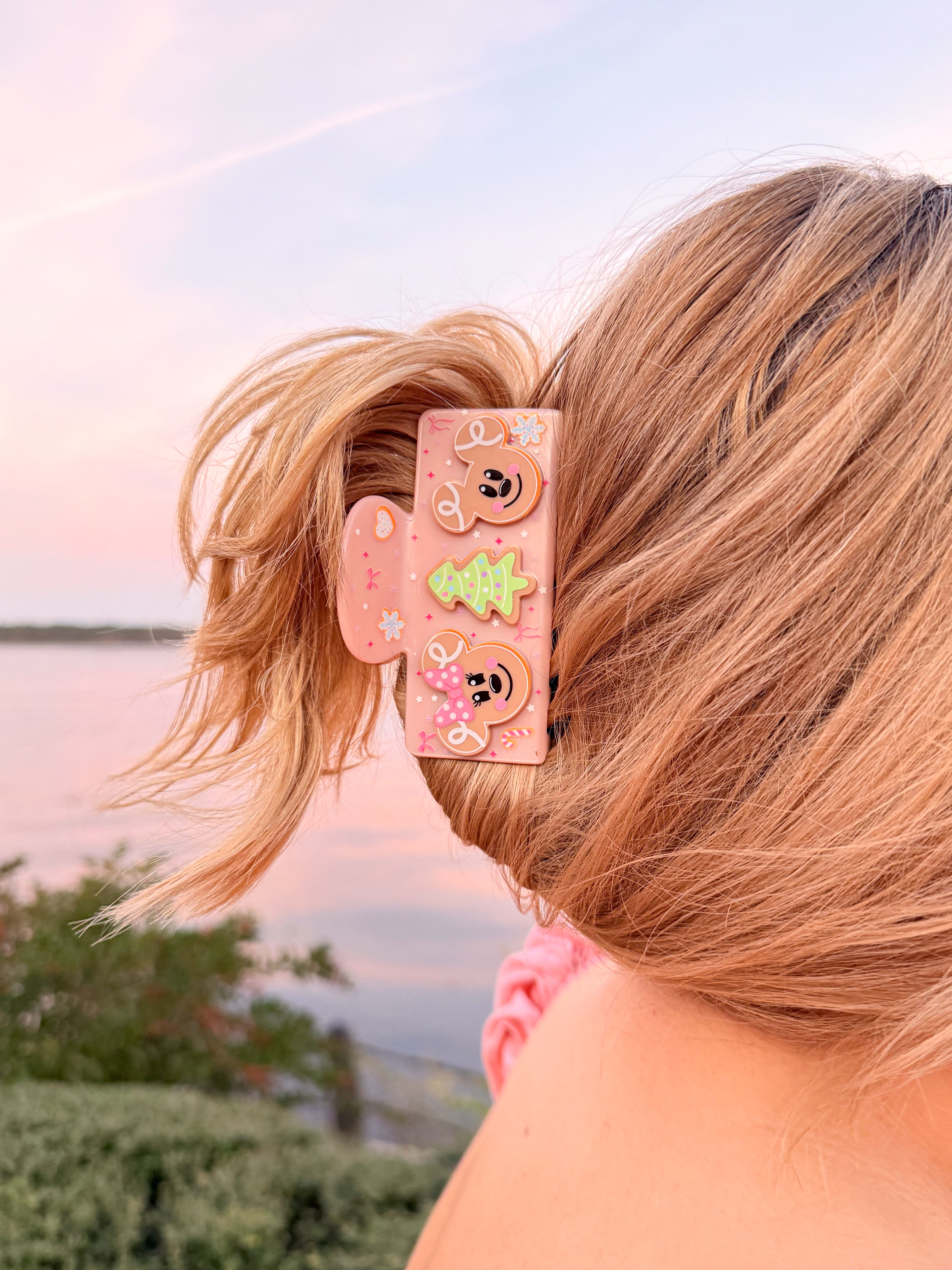 Claw Clip ~ Christmas Collection ~ Pink Gingerbread