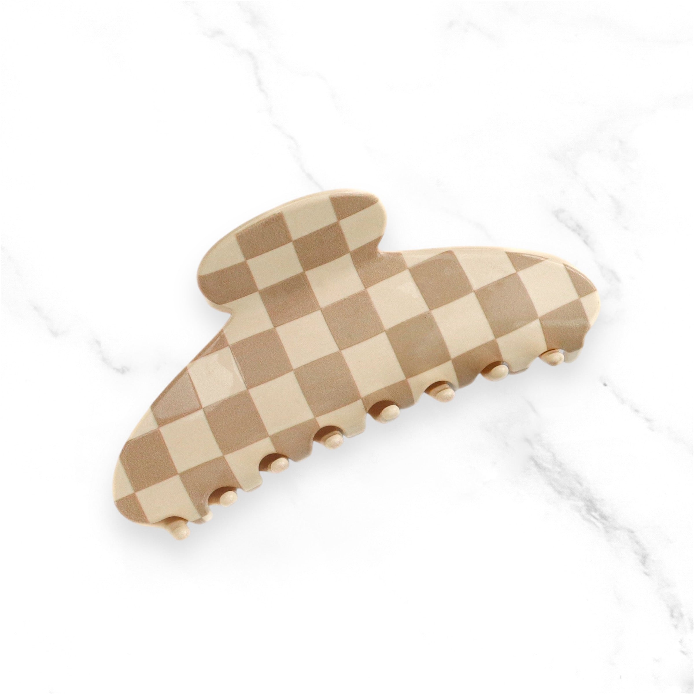 Claw Clip ~ Neutral Checkerboard