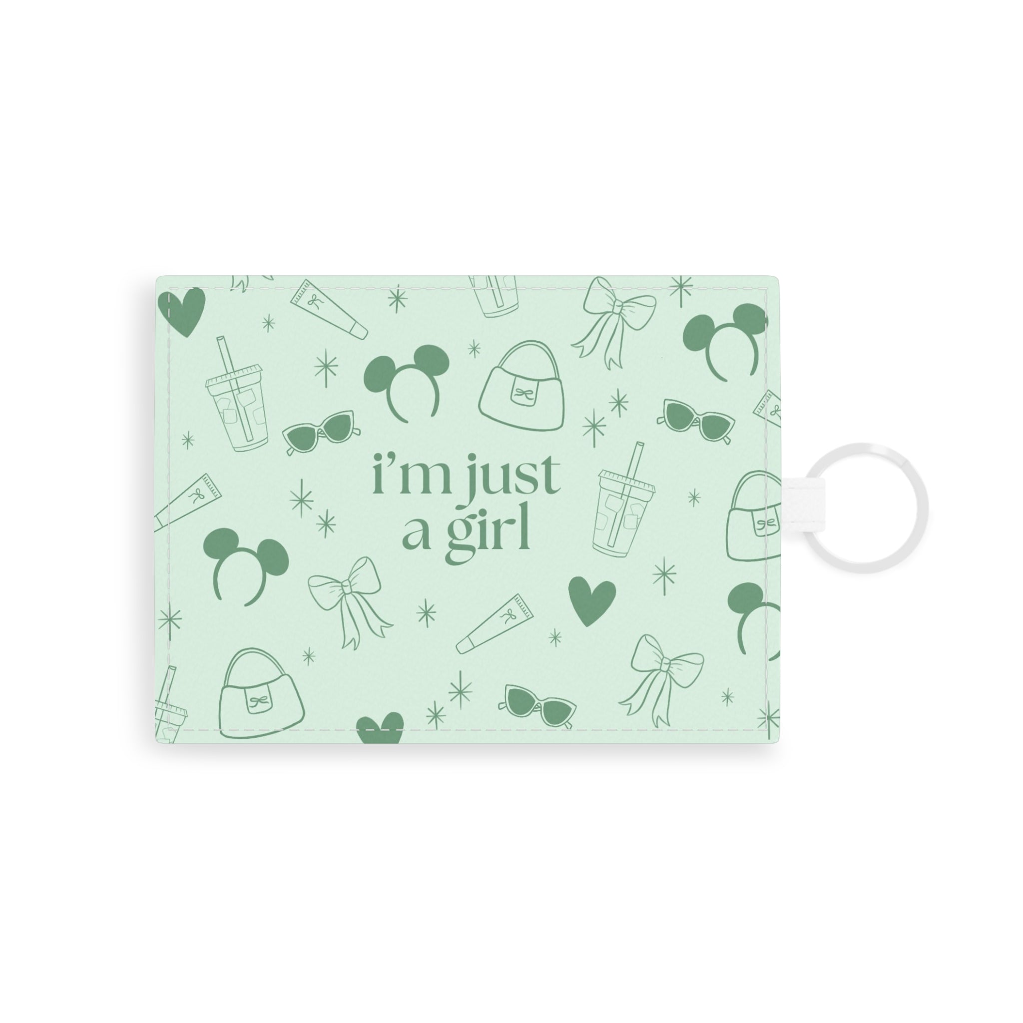 Card Holder - I'm Just a Girl (sage)