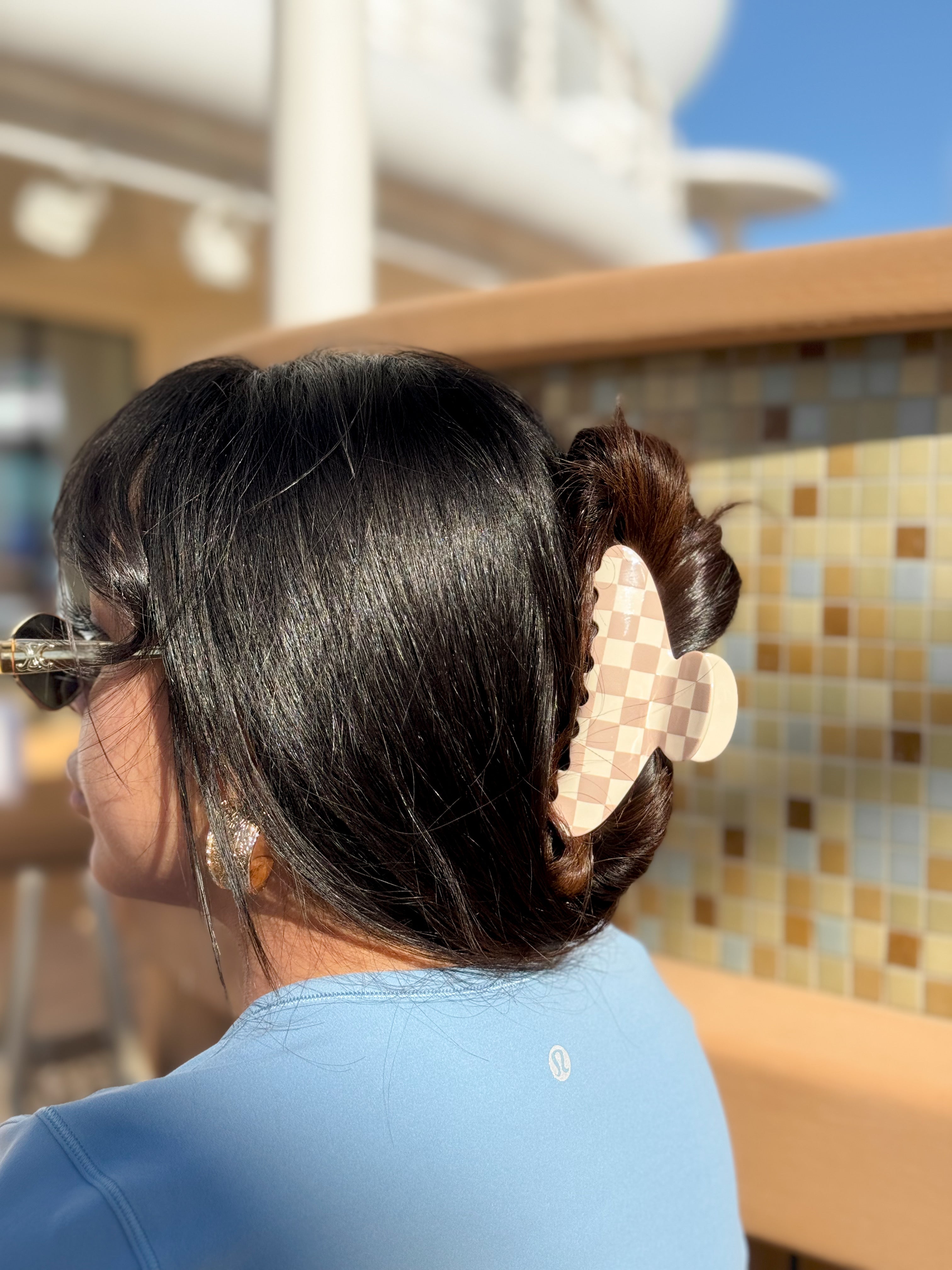 Claw Clip ~ Neutral Checkerboard