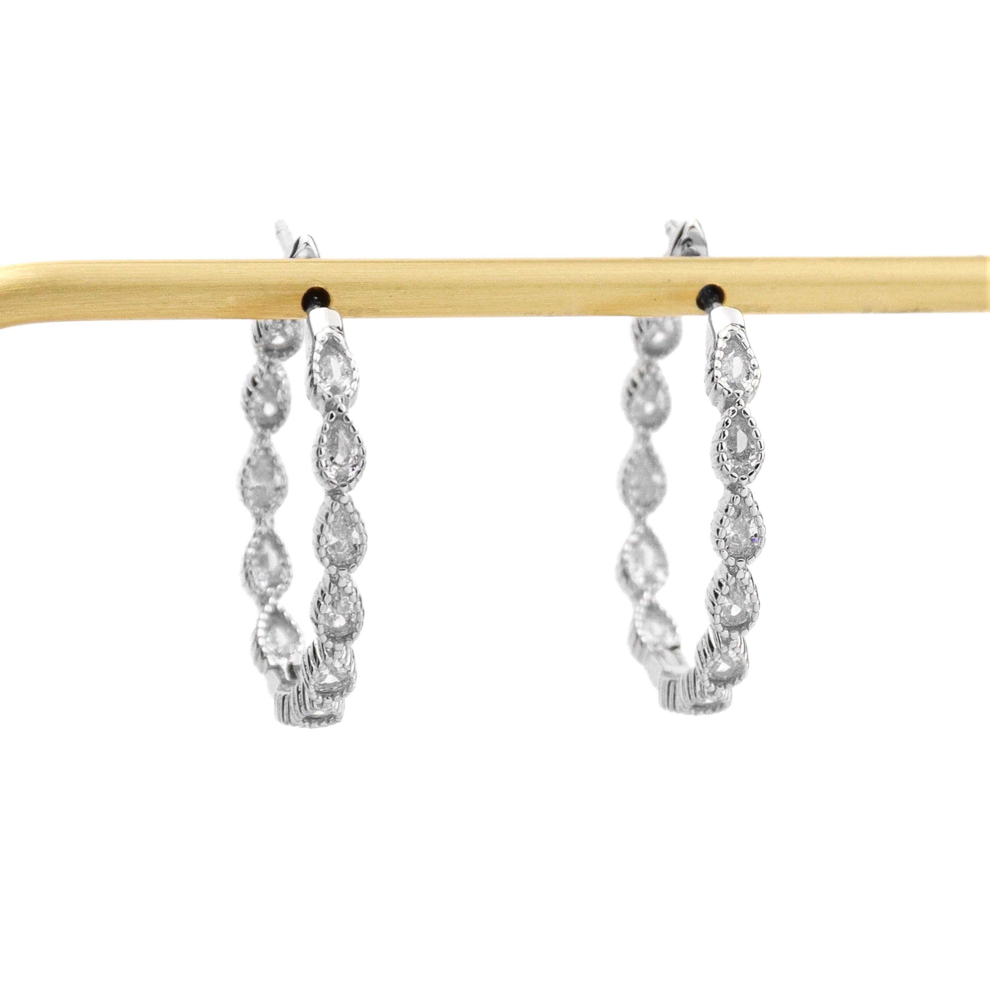 Earrings ~ Sterling Collection ~ Pear Hoops SHOPIVERSARY BLOWOUT