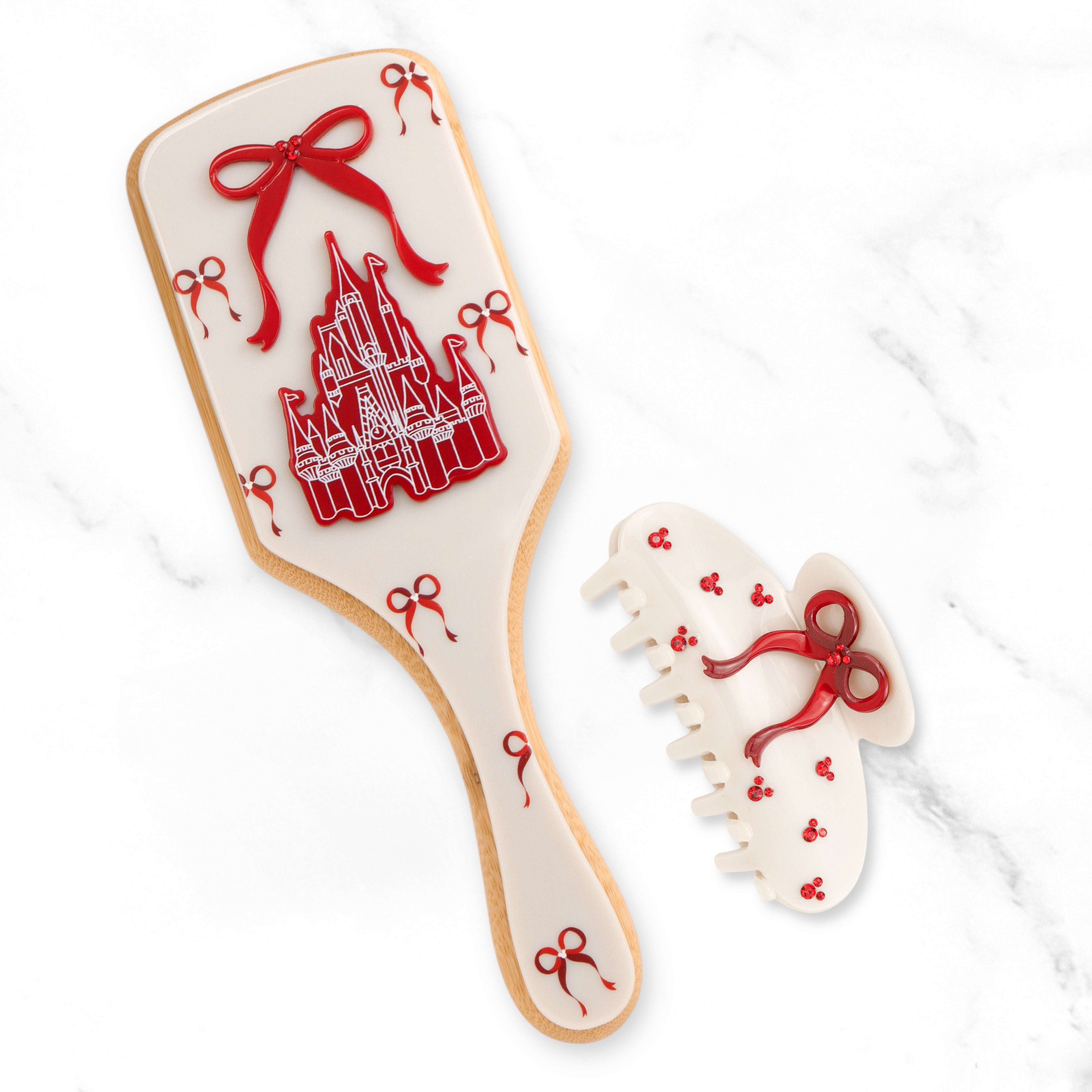 Brush and Claw Clip Bundle ~ Christmas Collection ~ Holiday Dainty Bow