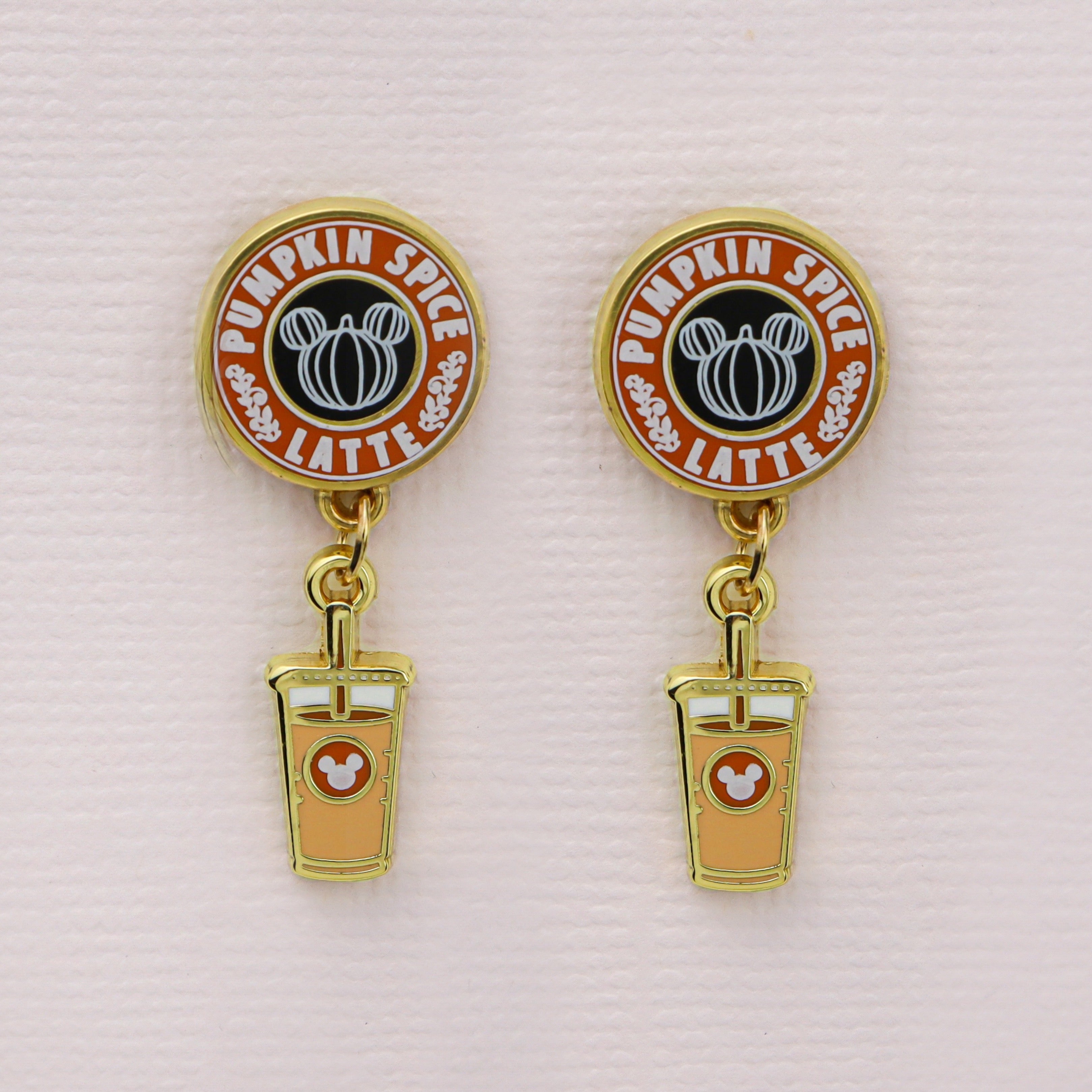 Earrings - Fall and Halloween Collection - Pumpkin Spice Latte Dangles