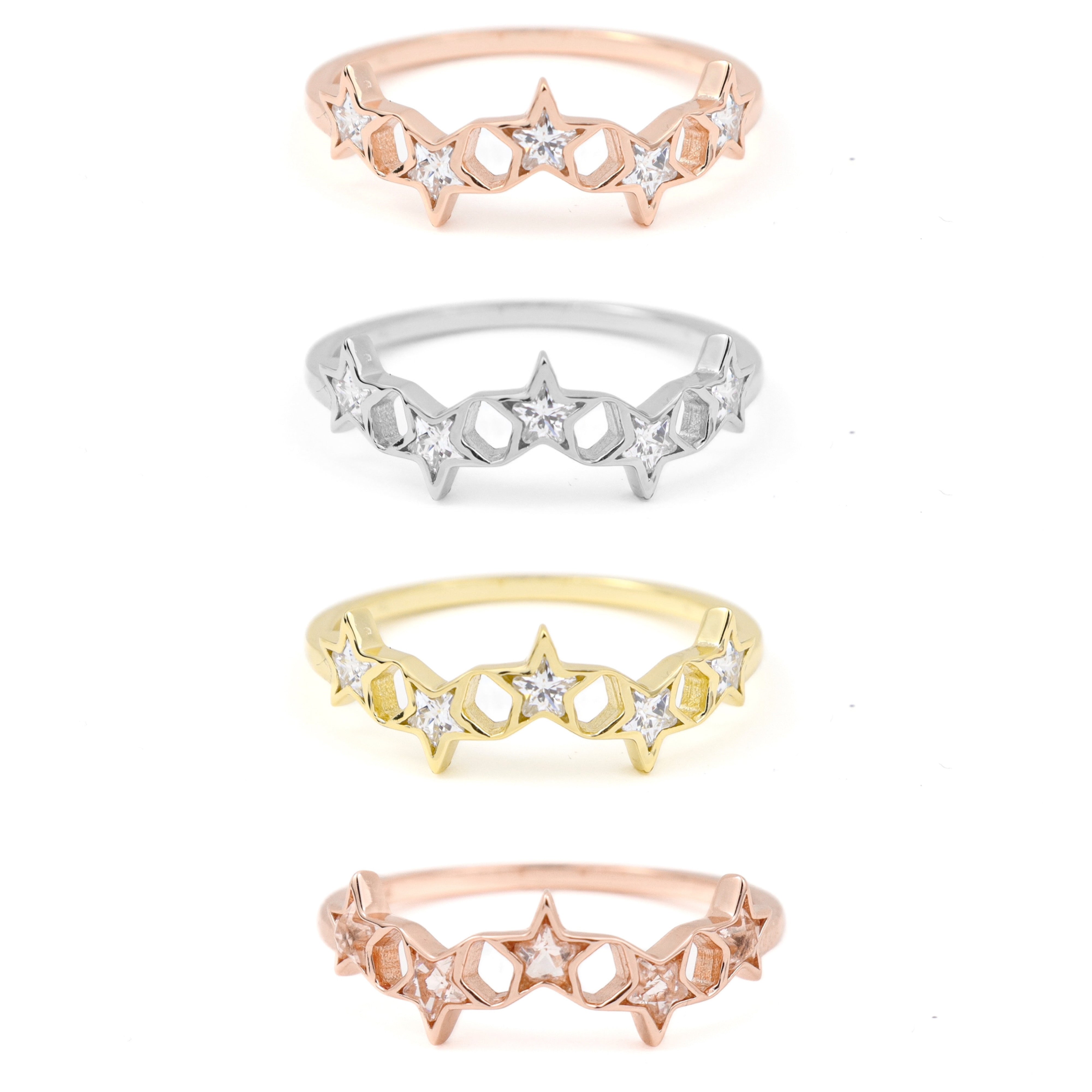 Ring ~ Sterling Collection ~ Bezel Stars