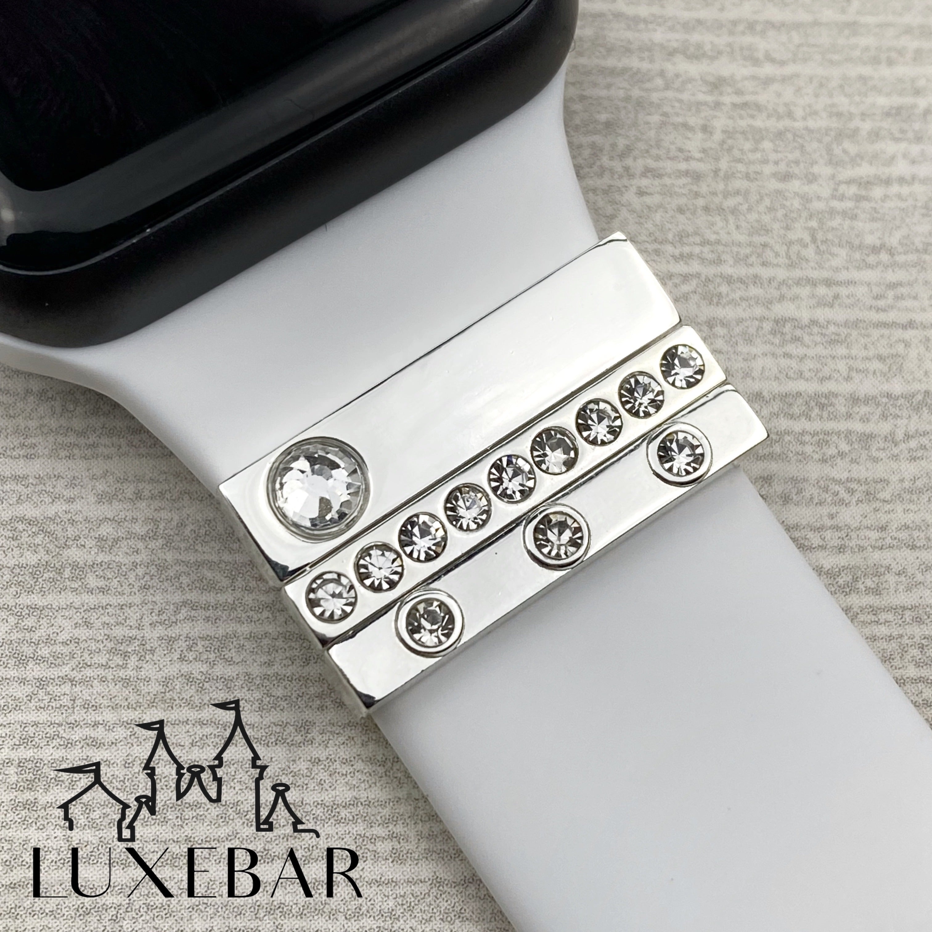 LuxeBar Sparkle ~ Silver Stacking Bars