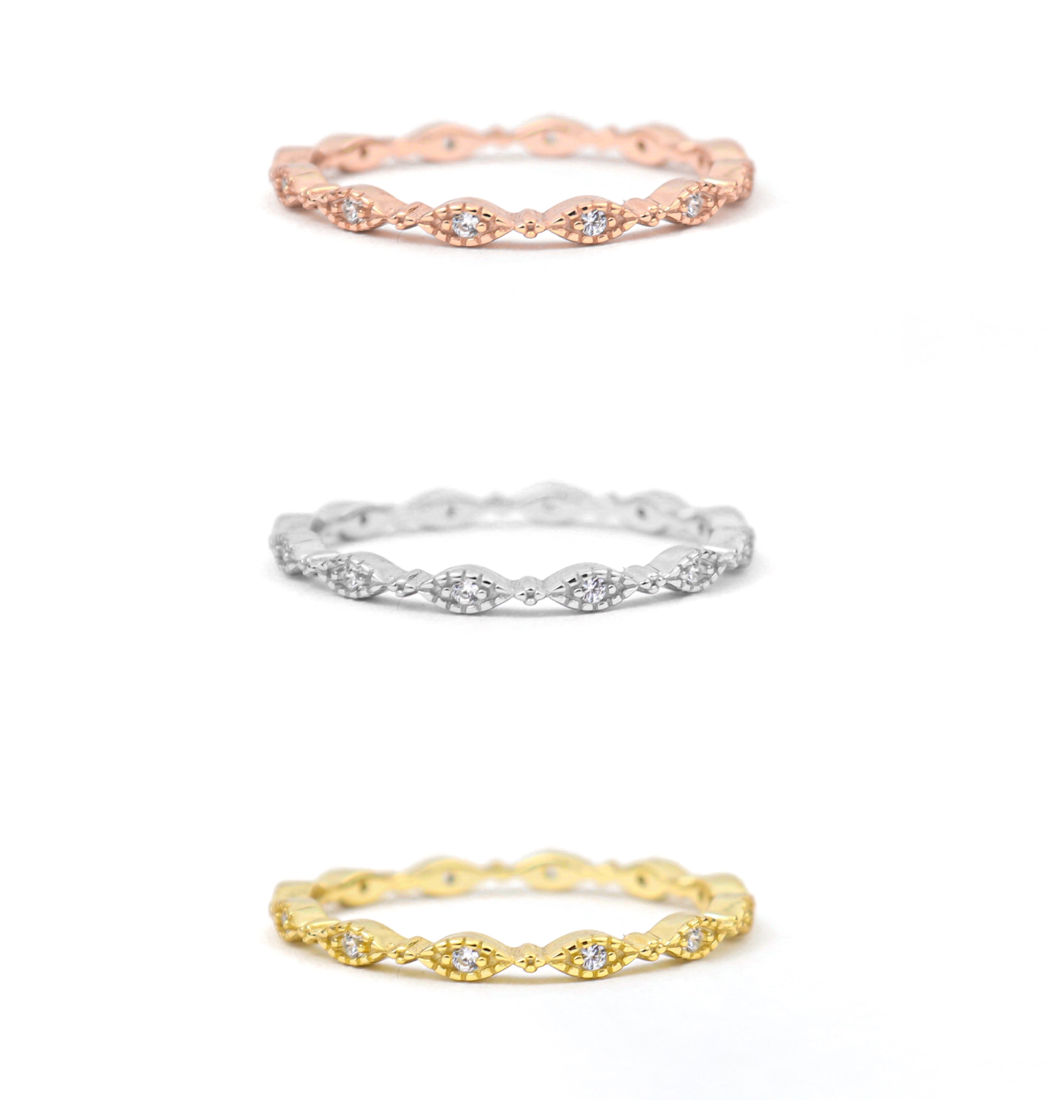 Ring ~ Sterling Collection ~ Milgrain Marquise Stacker SHOPIVERSARY BLOWOUT