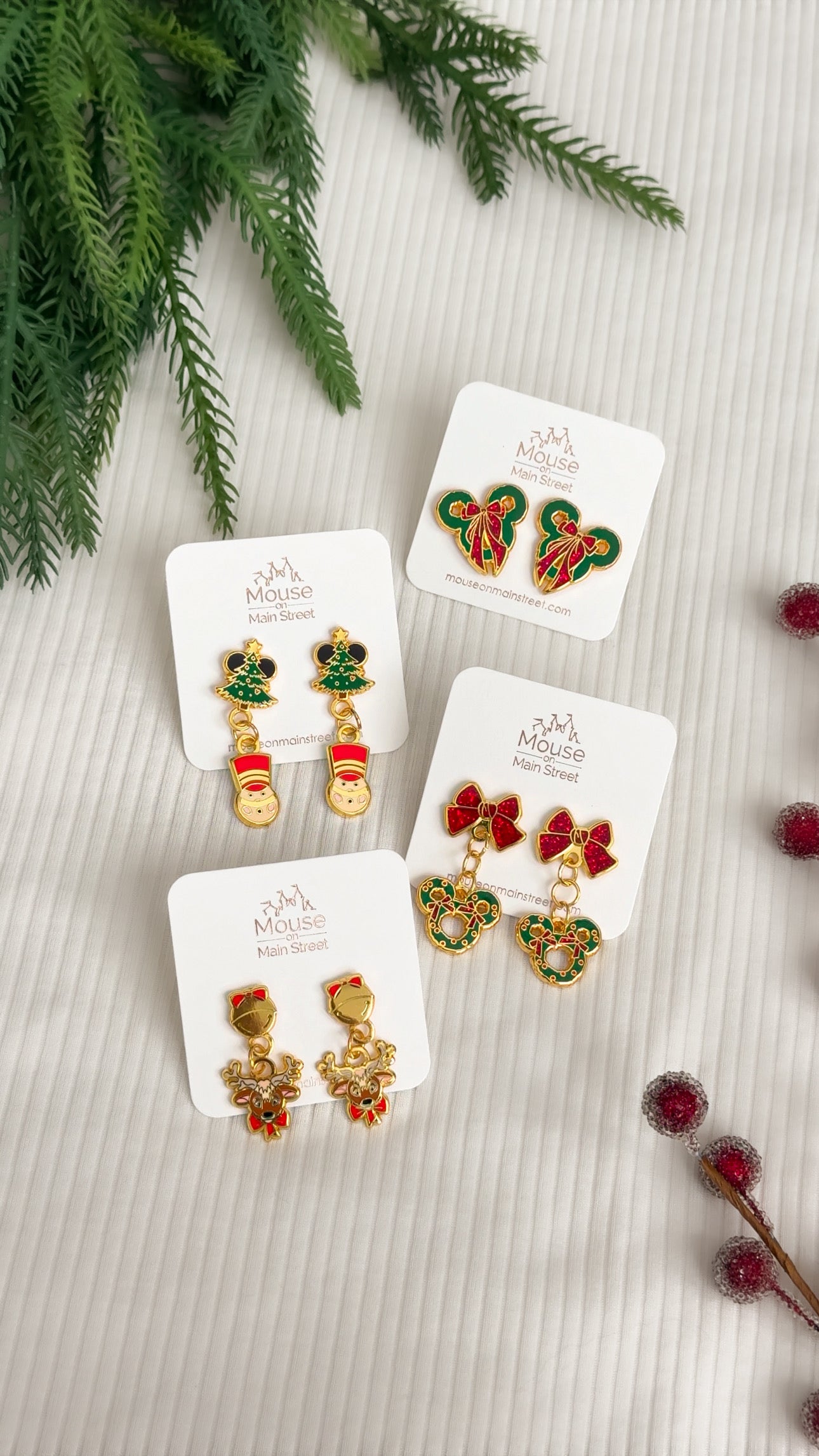 Earrings - Christmas Collection - Merry and Magical Wreath Dangles