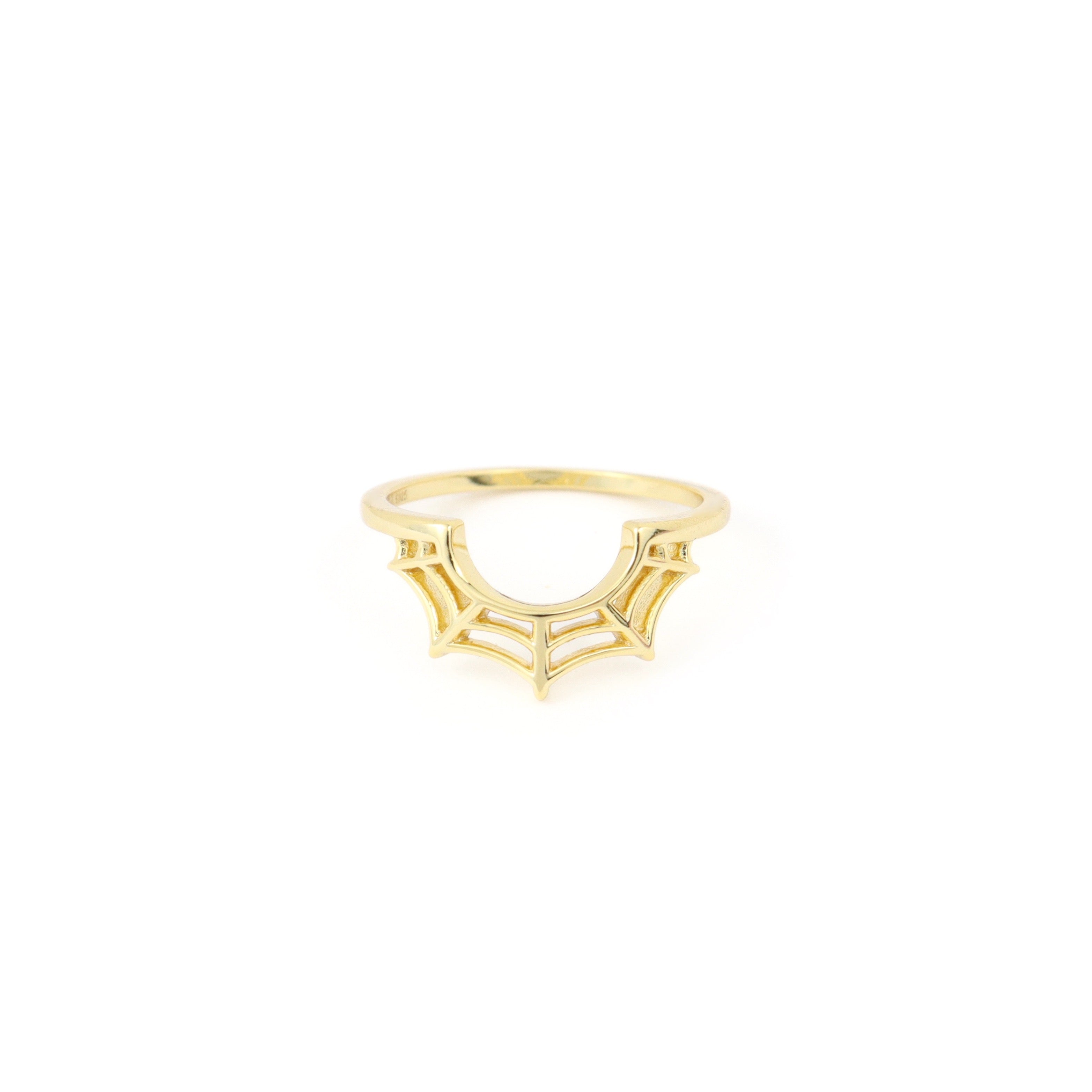 Spider web ring in gold