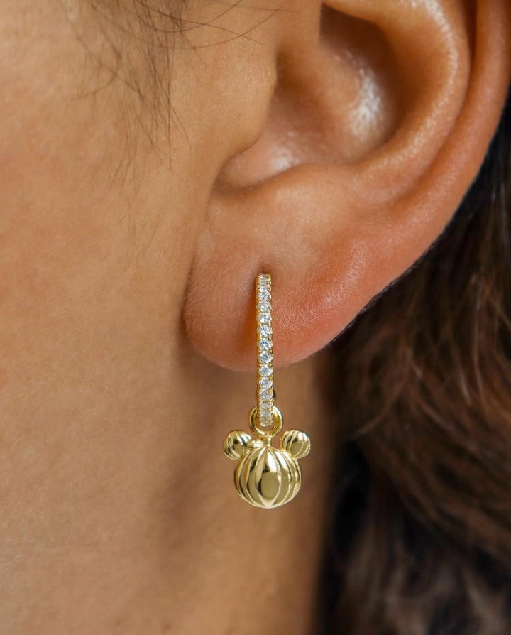 Earrings ~ Sterling Collection ~ Pumpkin Interchangeable Huggie Hoops