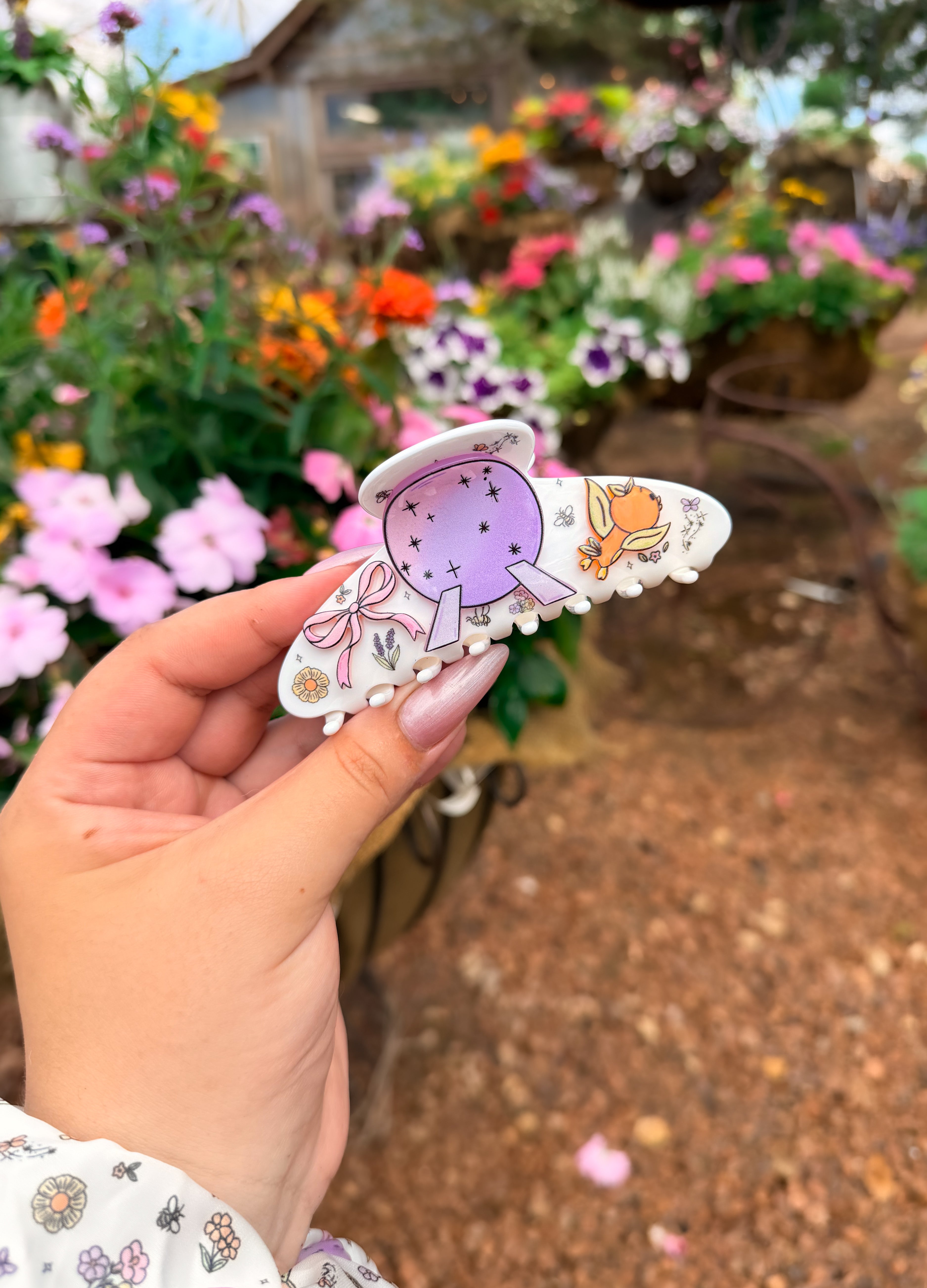 Claw Clip - Magic in Bloom Orange Bird