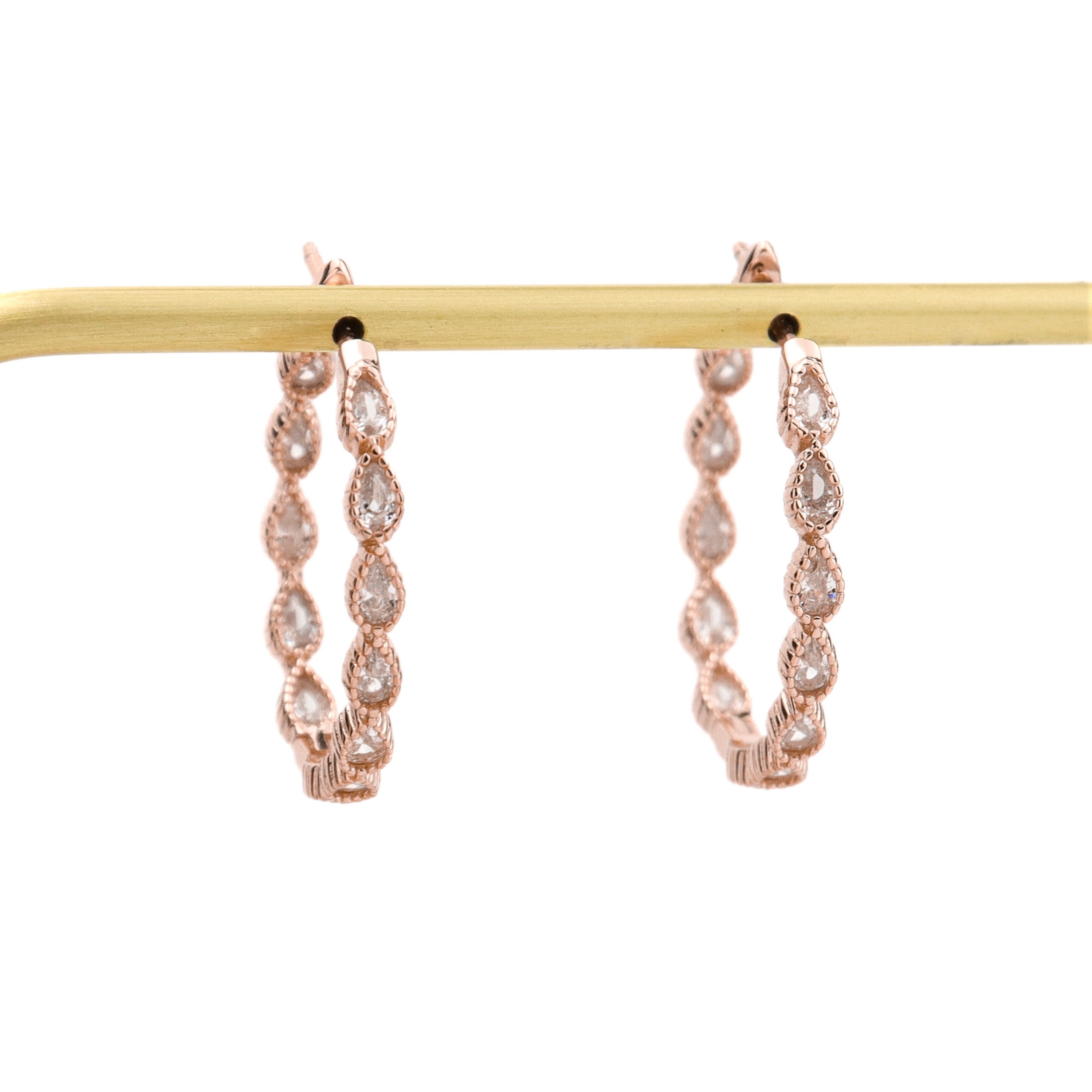 Earrings ~ Sterling Collection ~ Pear Hoops