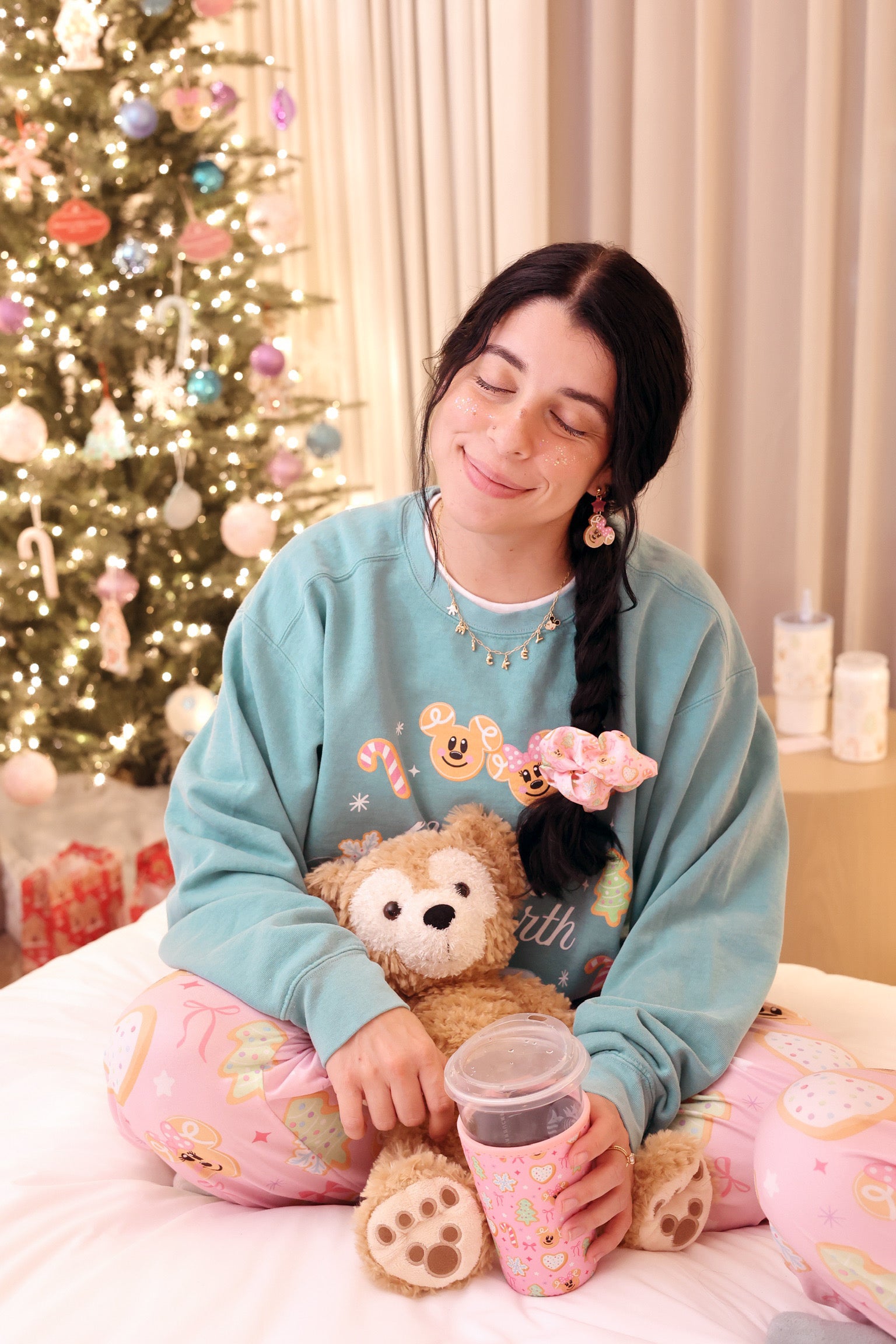 *Satin Scrunchie ~ Christmas Collection ~ Pink Gingerbread