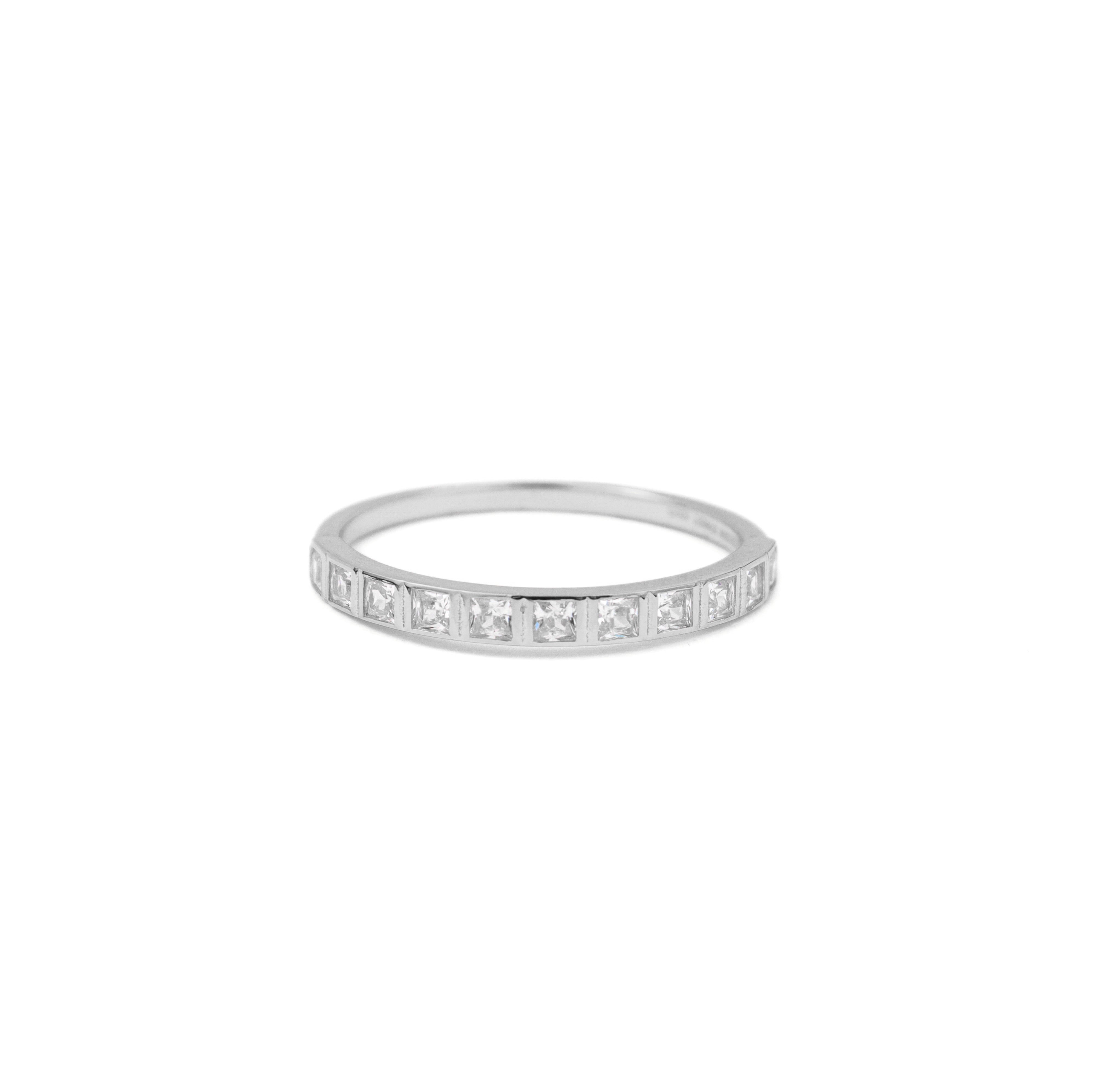 Ring ~ Sterling Collection ~ Bezel Princess Cut Stacker