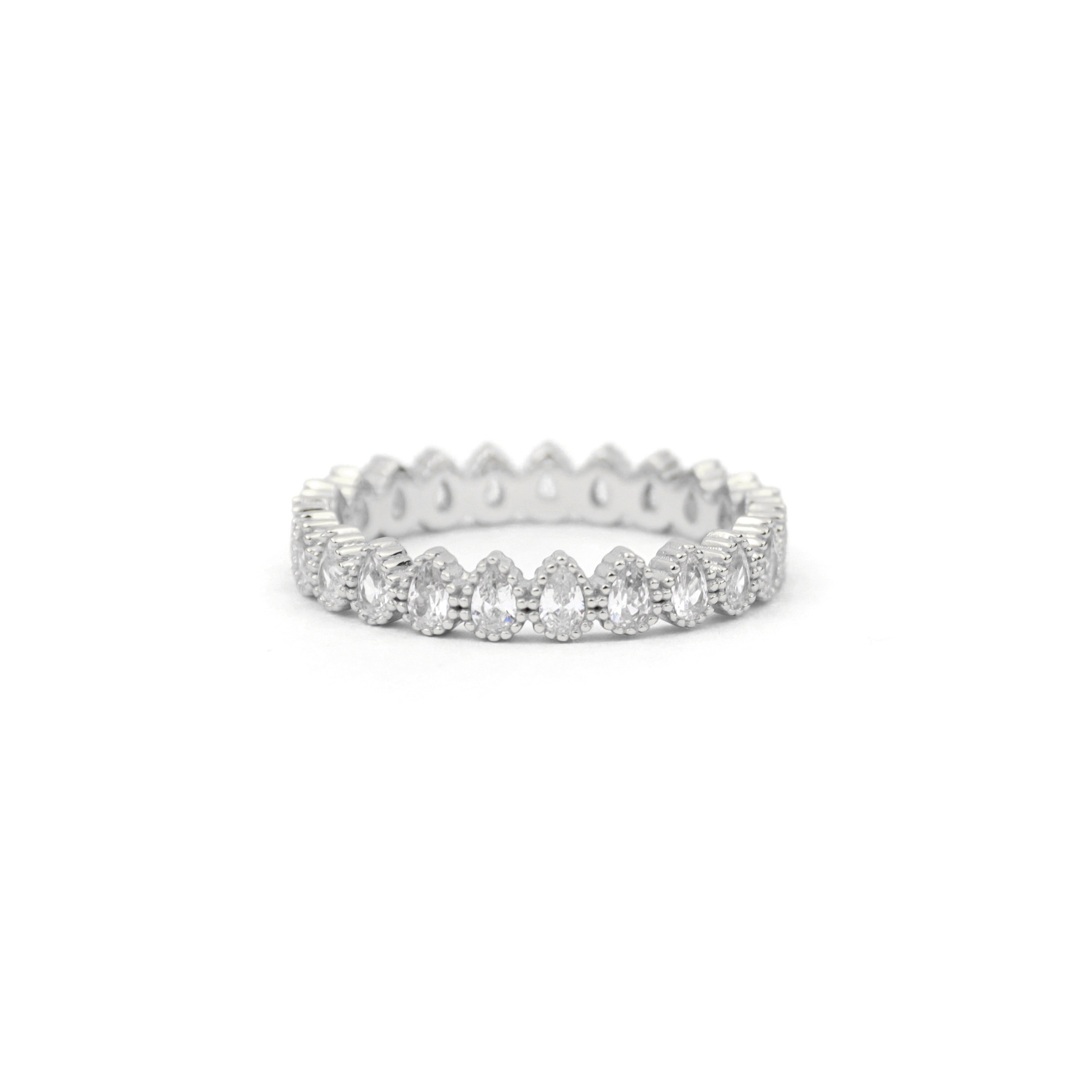 Ring ~ Sterling Collection ~ Pear Eternity Band Stacker