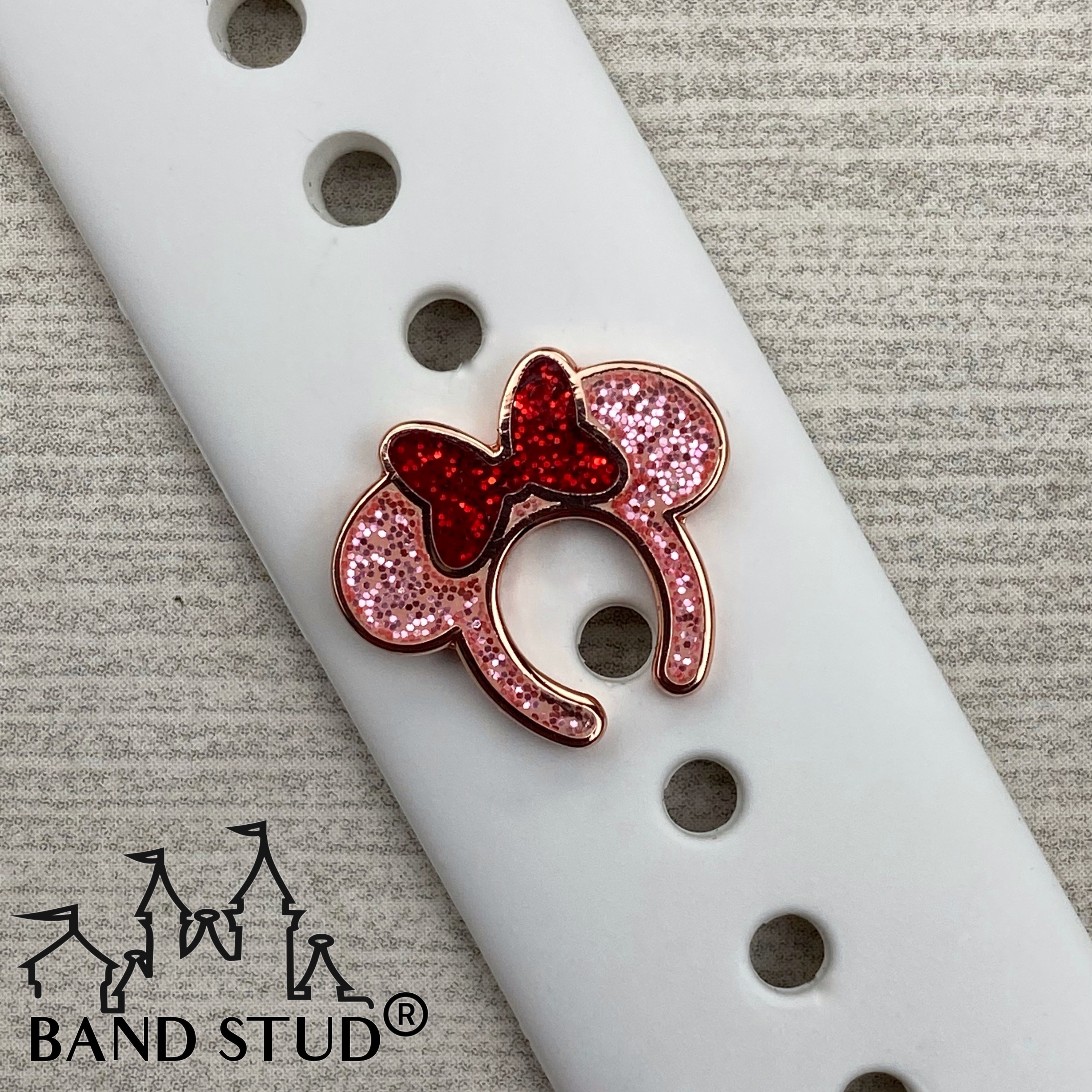Band Stud® - Miss Mouse Ears - Rose Gold and Merlot