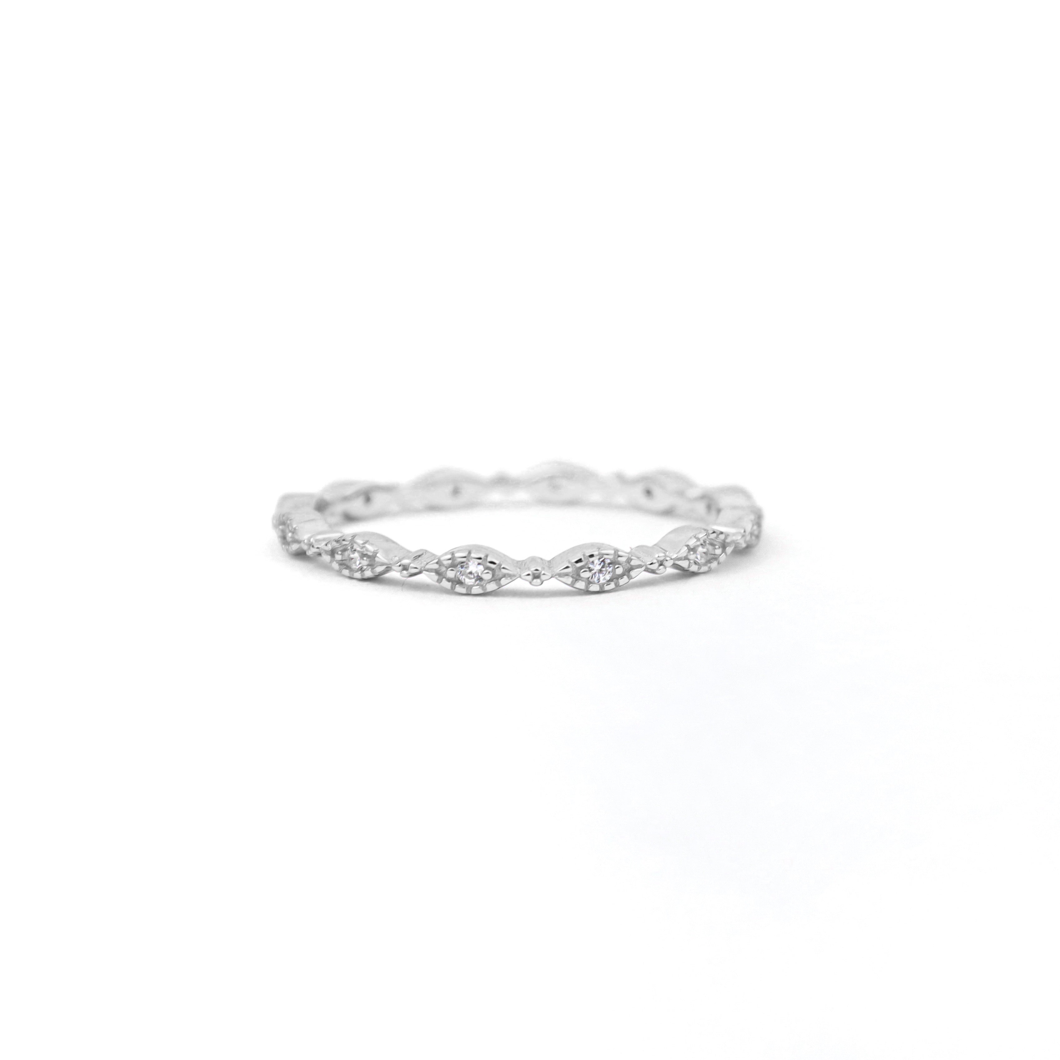 Ring ~ Sterling Collection ~ Milgrain Marquise Stacker