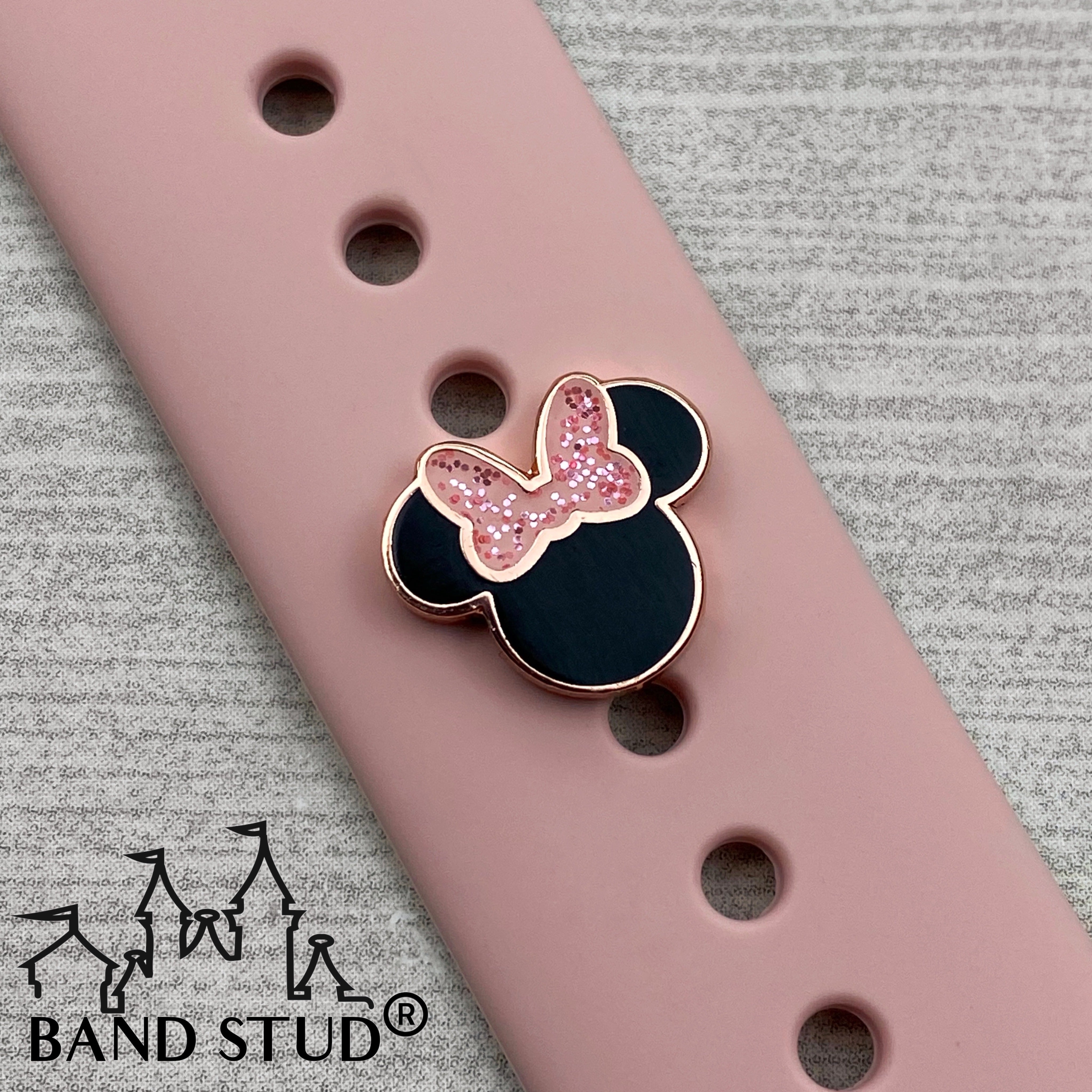 Band Stud® - Miss Mouse - Rose Gold and White