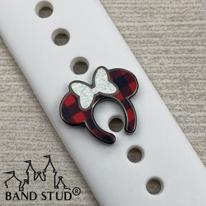 Band Stud® - Christmas Collection - Miss Mouse Ears Buffalo Plaid