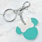 Keychain / Bag Charm - Miss Mouse - Couture Blue DOUBLE SIDED