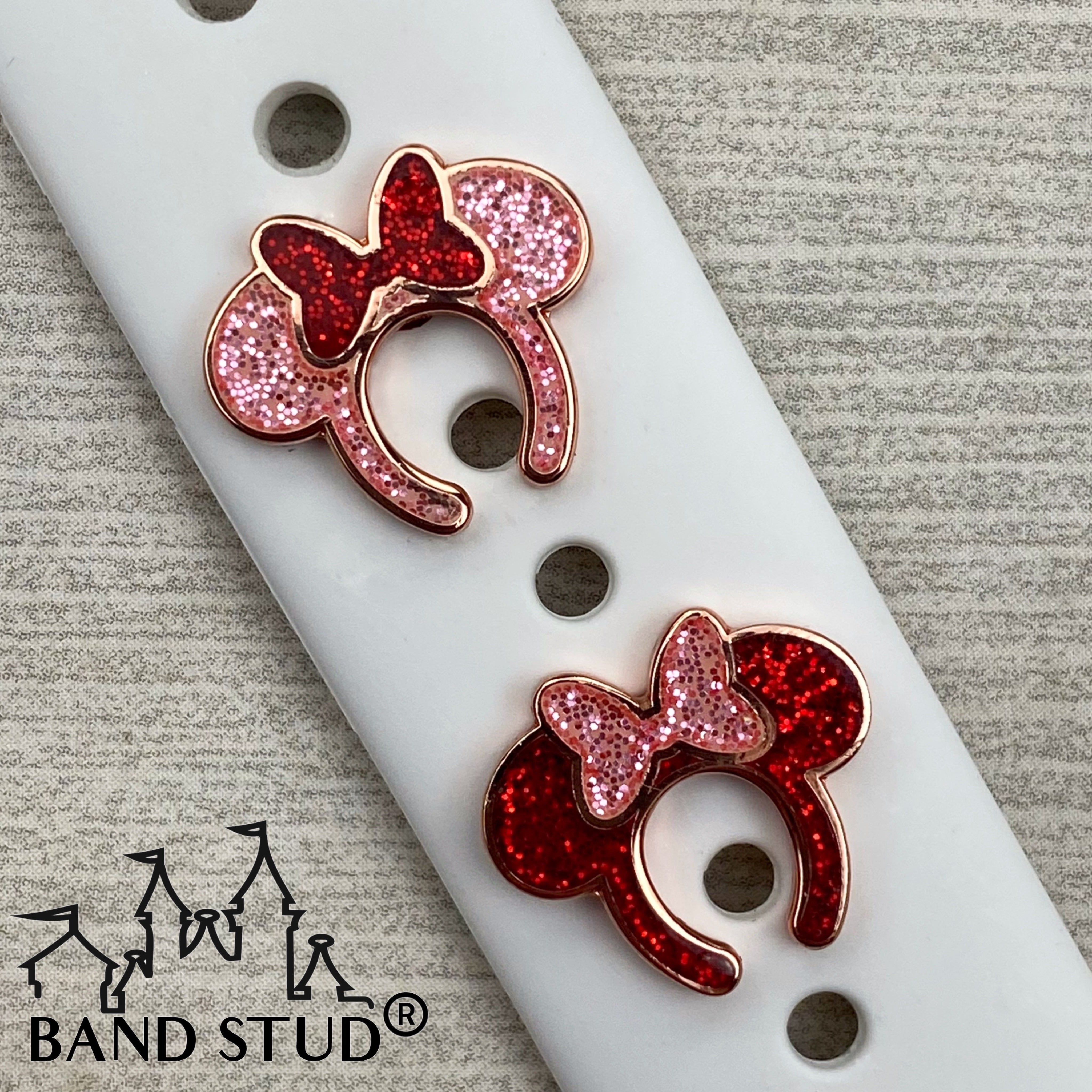 Band Stud® - Miss Mouse Ears - Rose Gold and Merlot