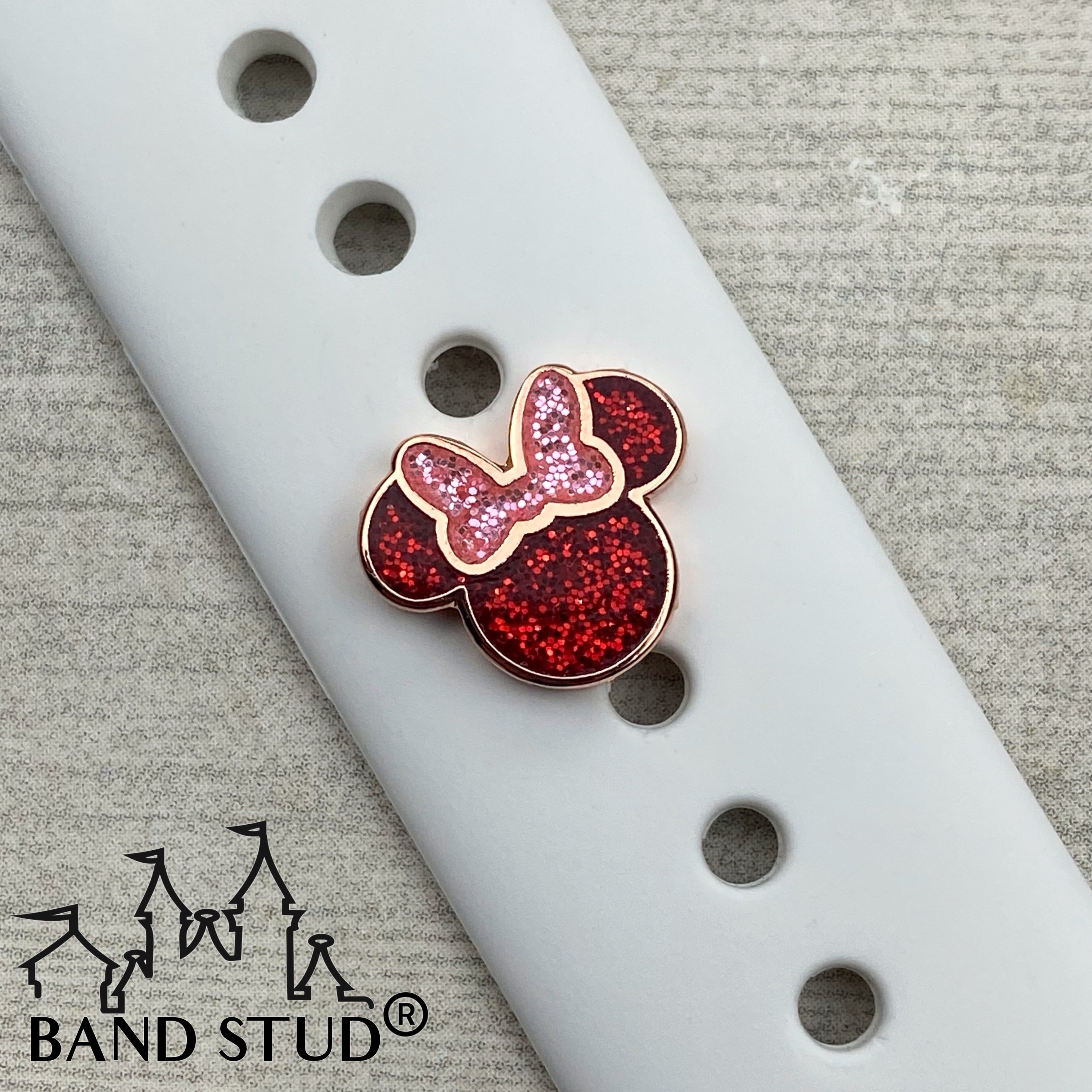 Band Stud® - Miss Mouse - Merlot and Rose Gold