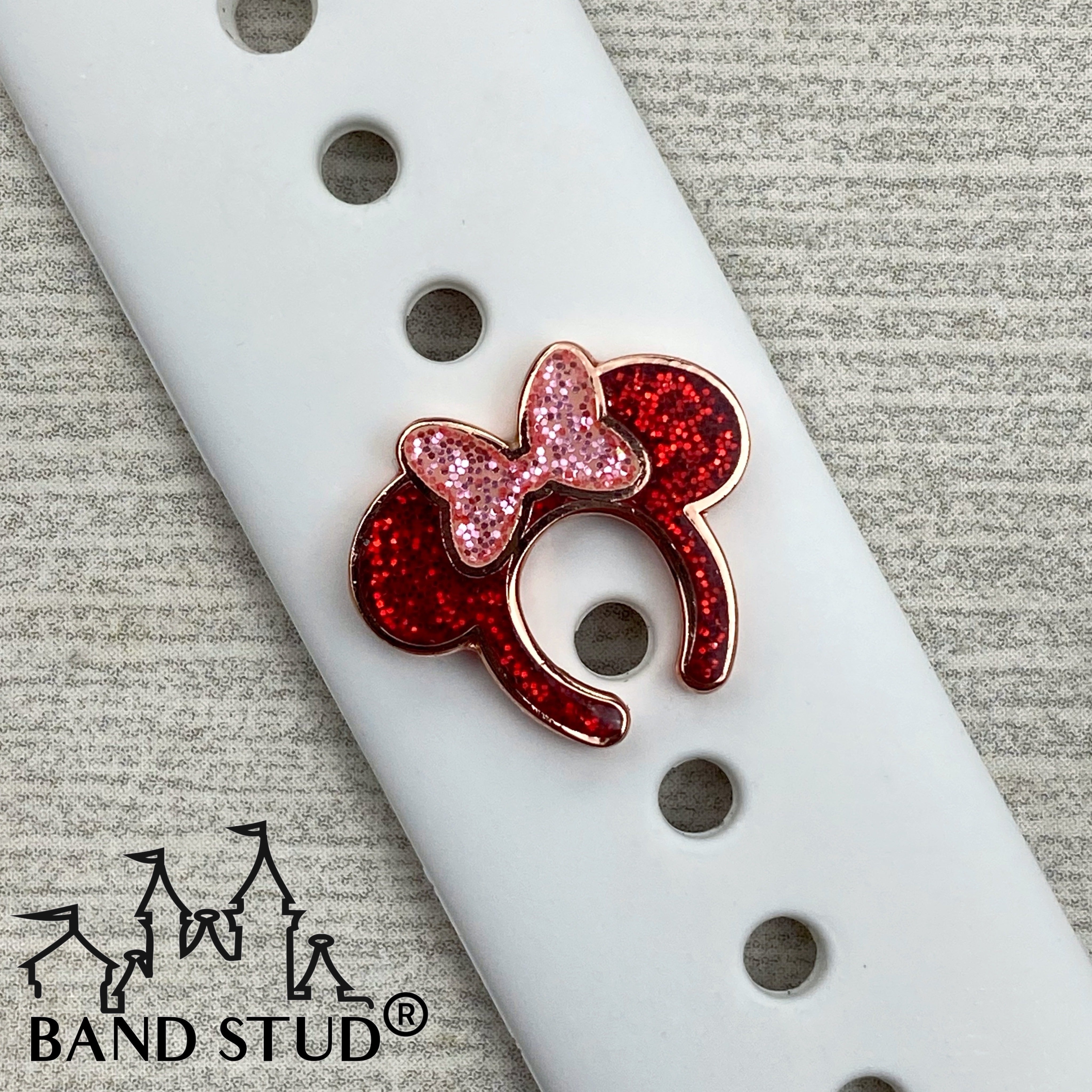 Band Stud® - Miss Mouse Ears - Rose Gold and Merlot