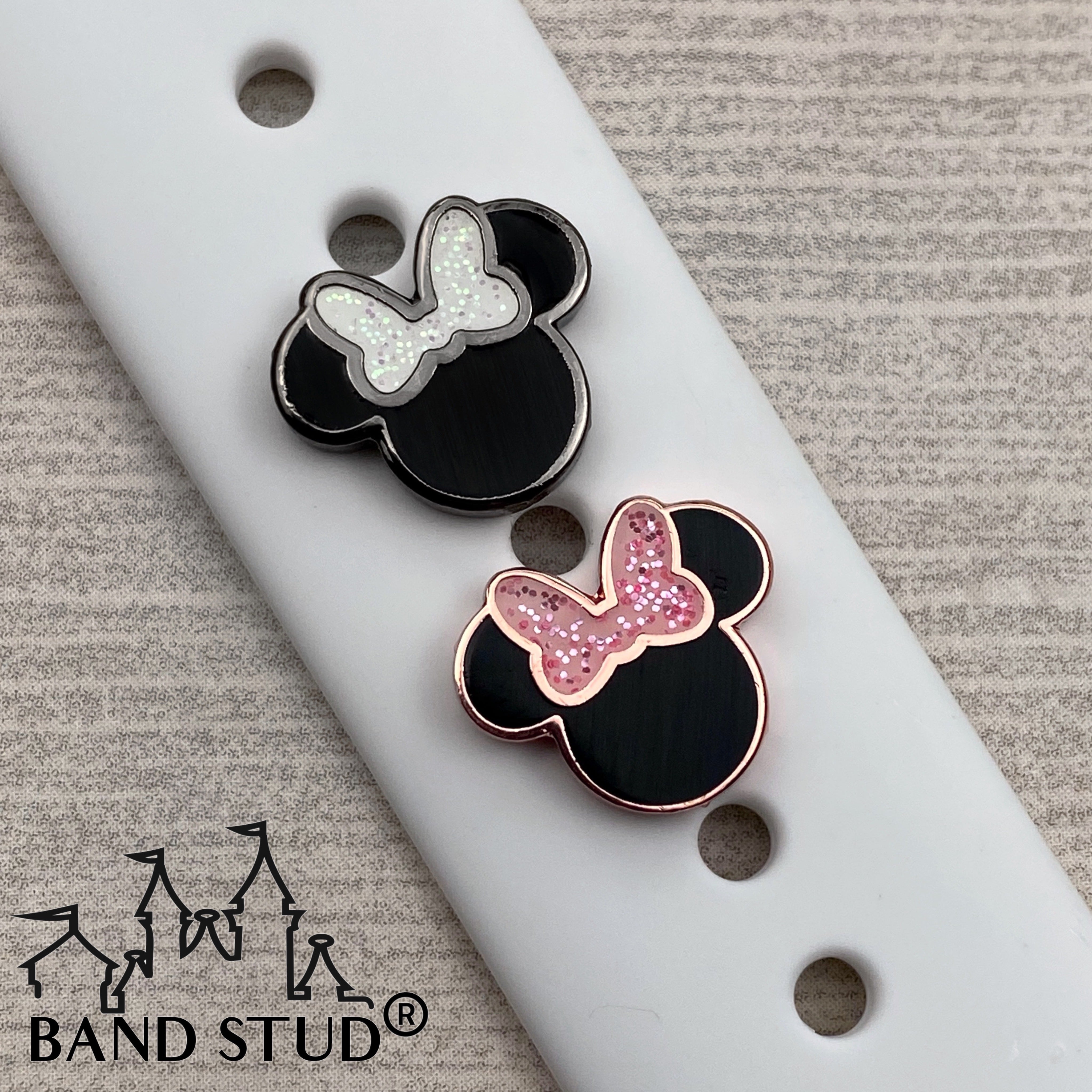 Band Stud® - Miss Mouse - Rose Gold and White