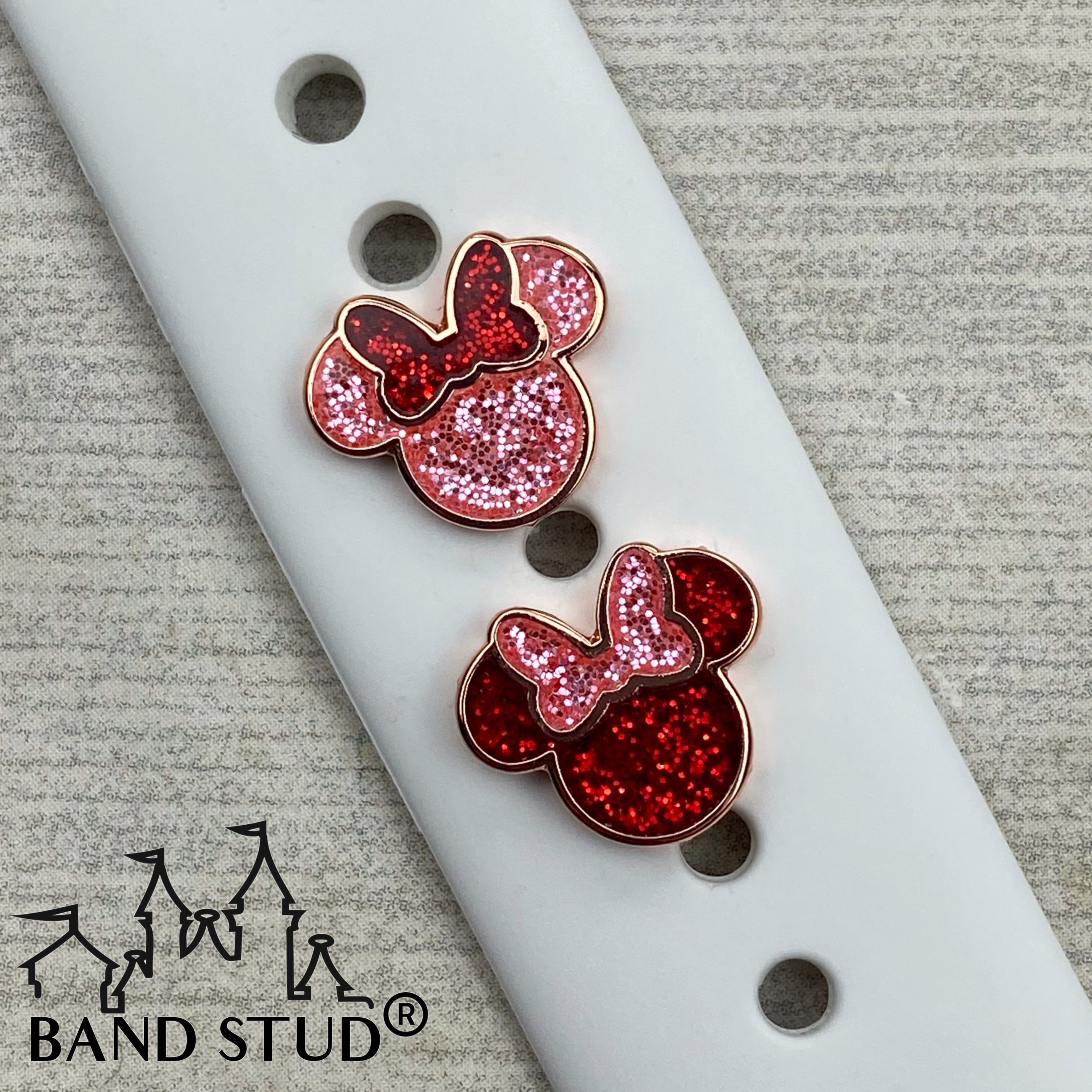 Band Stud® - Miss Mouse - Merlot and Rose Gold