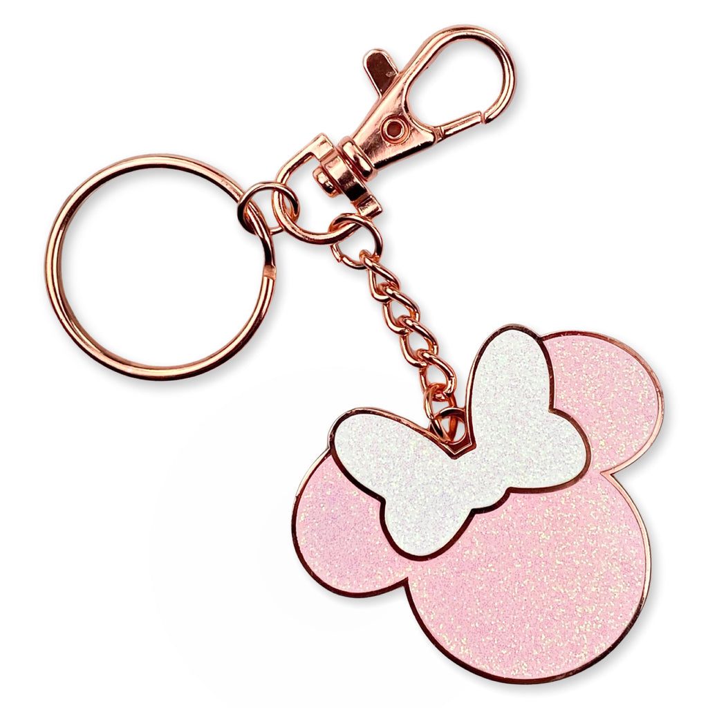 Keychain / Bag Charm - Miss Mouse - Pink DOUBLE SIDED