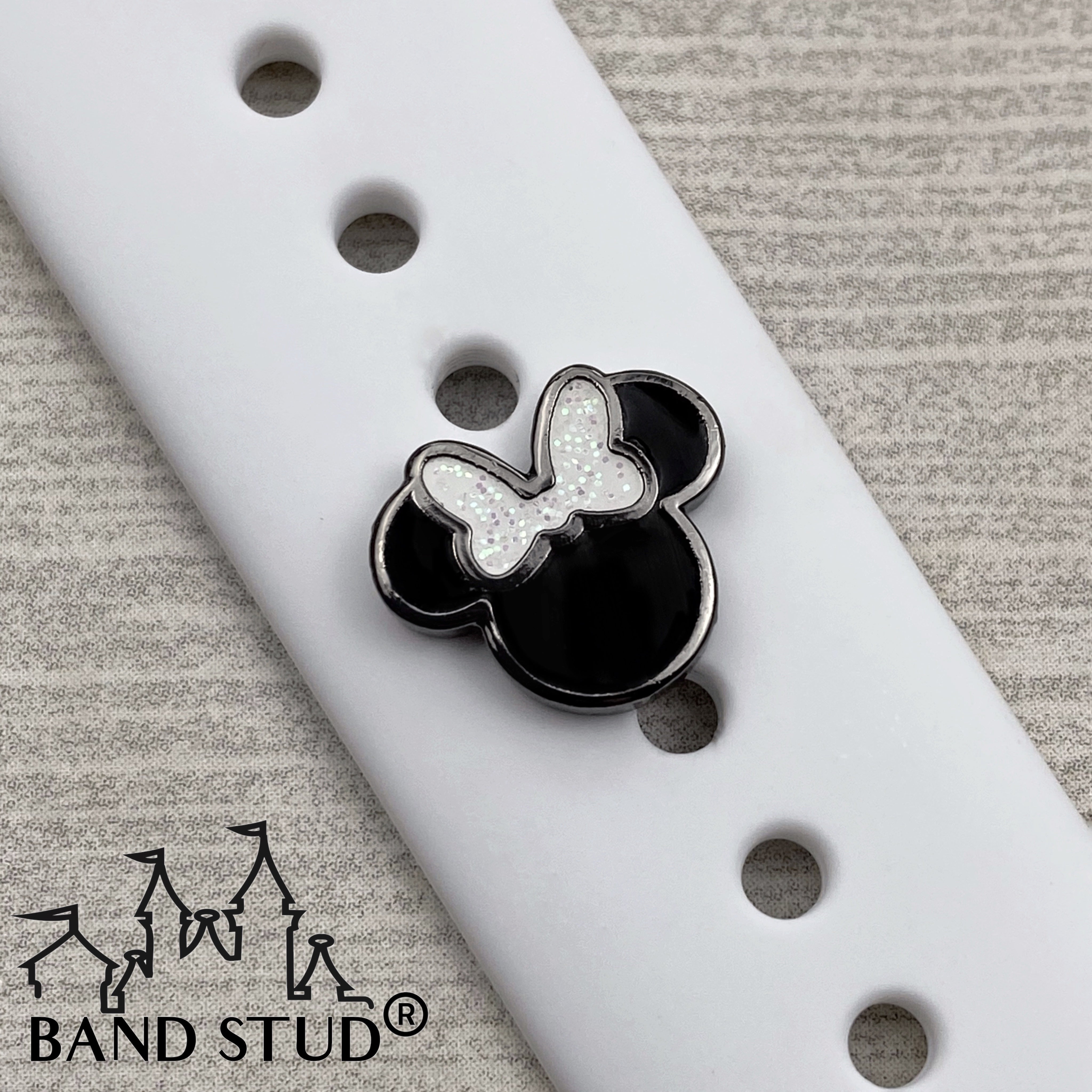 Band Stud® - Miss Mouse - Rose Gold and White