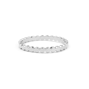 Ring ~ Sterling Collection ~ Flat Beaded Stacker